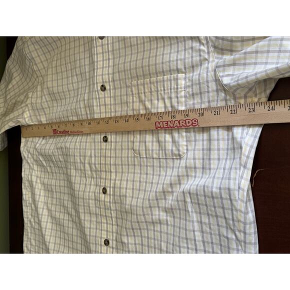 Cabelas Mens Large Button Down Shirt Plaid Outdoor Short Sleeve Collar READ NOTE - Picture 6 of 8